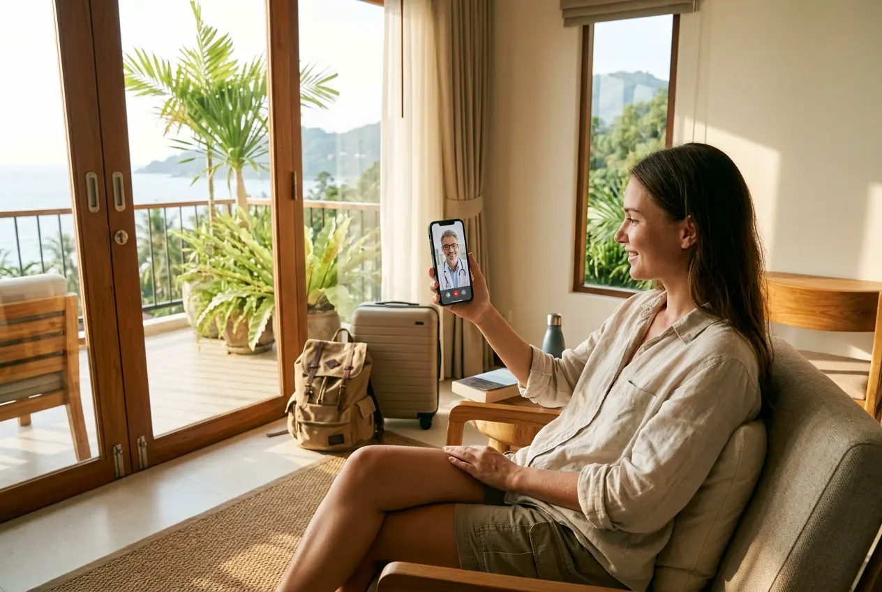 Patient on a video consultation with a doctor